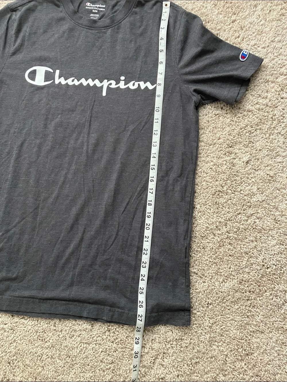 Champion Dark Gray Short-Sleeve Logo Tee with White Script - Picture 3 of 6